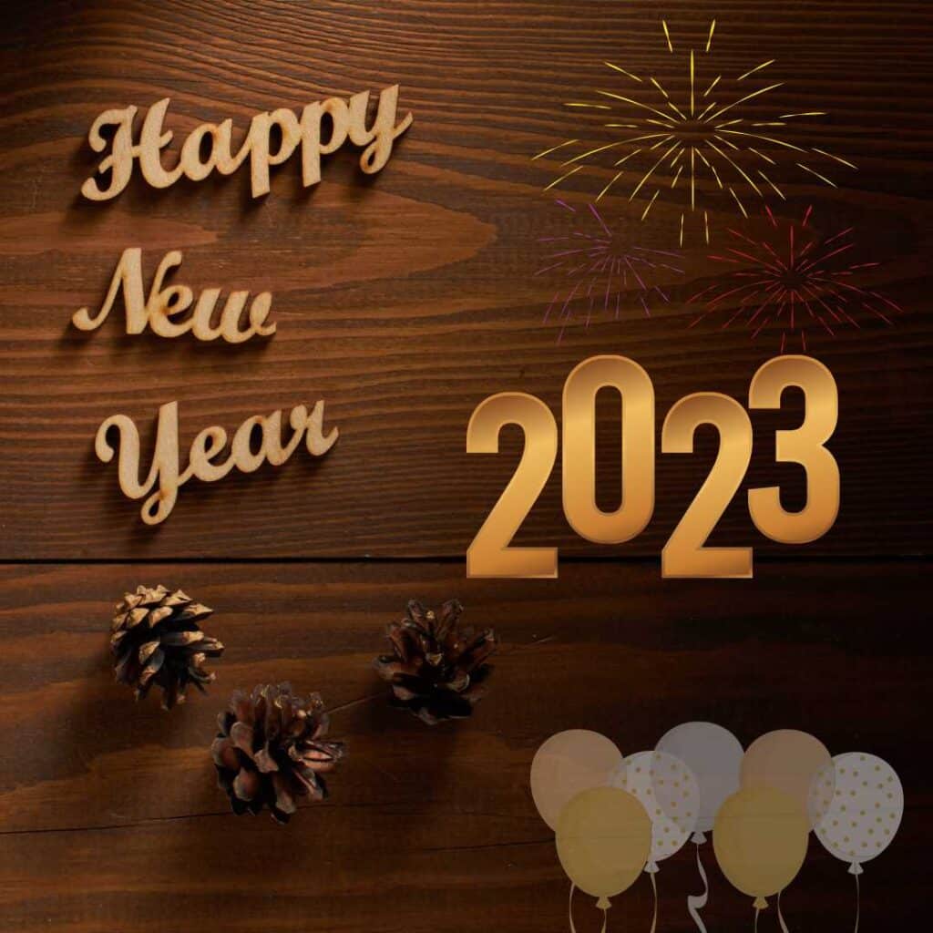 Happy New Year 2023 Images with balloons - zero motivational