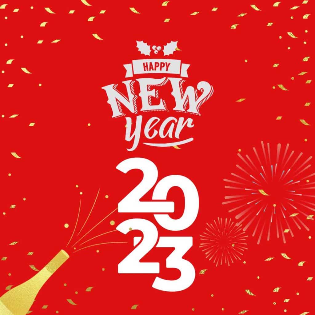 Happy New Year 2023 Images with red background - zero motivational